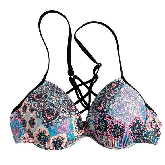 Tahiti Paisley Print Bikini Top in Size Large - Picture 1 of 7